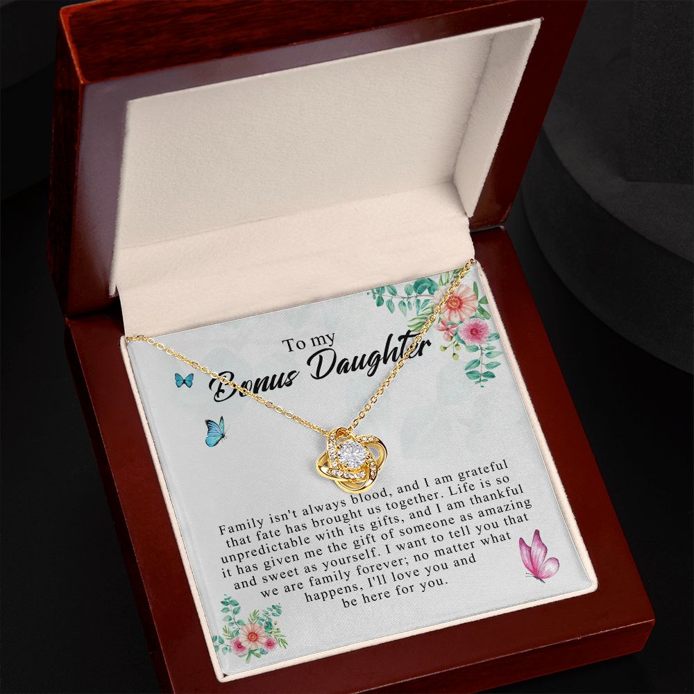Love Knot Bonus Daughter, Step Daughter Gift, Bonus Daughter Necklace, Stepdaughter JWSN110755 B0BLP92X3Q