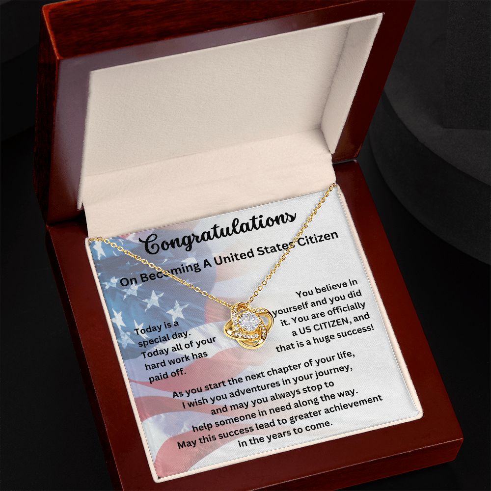 Show Off Your American Pride with Our Unique Citizenship Gifts Necklace - Perfect for Women and New US Citizens