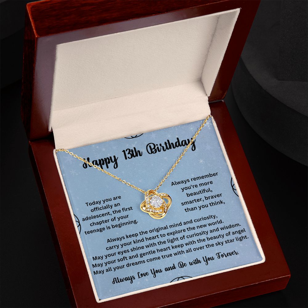 Personalized Birthday Necklace for Girls - 13th Birthday Gift with Message Card -  Special Gift
