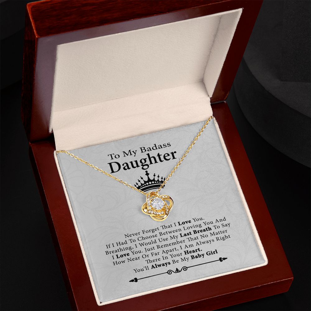 To My Badass Daughter Necklace From Dad, Badass Daughter Necklace Birthday Gift SNJW071207 B0BPD72VND
