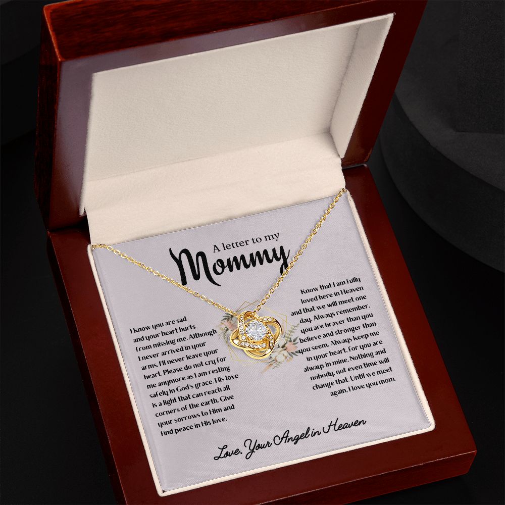 Miscarriage Remembrance Necklace, A letter to mommy - Sympathy Gift for Mother After Losing Baby Angel,  Baby Loss Gift, Infant Loss Gifts, Loss Of Baby Necklace SNJW23-230202