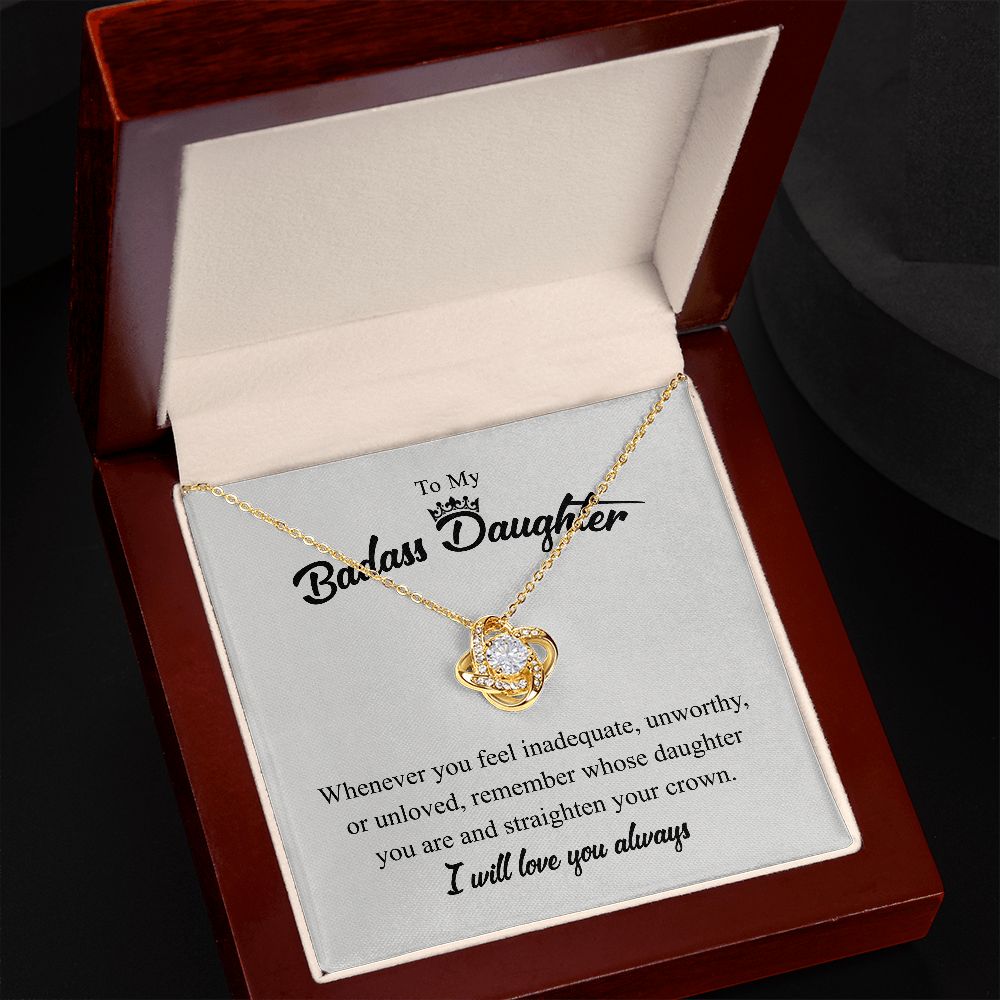 To My Badass Daughter - I Will Love You Always - Love Knot Necklace SNJW071201 B0BPDR98FH