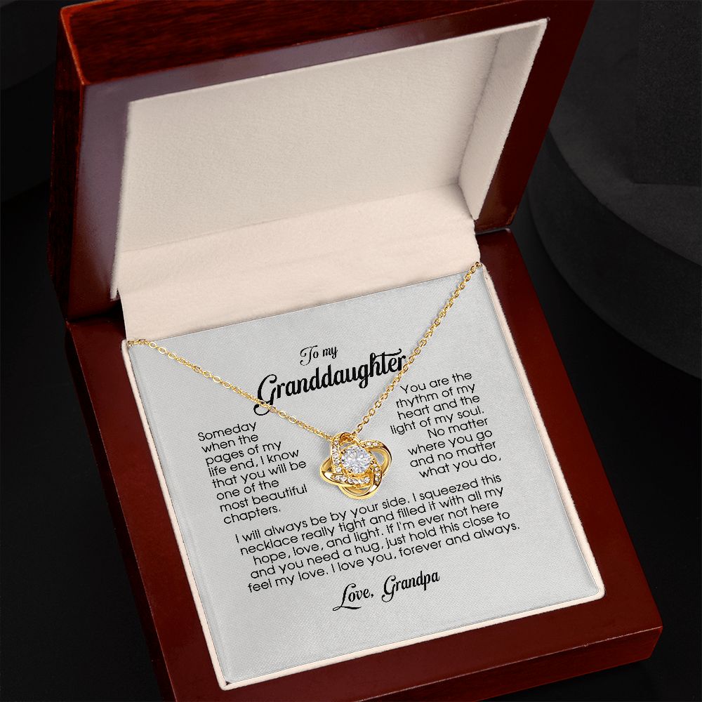 To My Granddaughter, Love Knot Necklace, Gift from Grandpa, Granddaughter Present, Granddaughter Necklace Jewelry Gift ttstore-0712-1x13