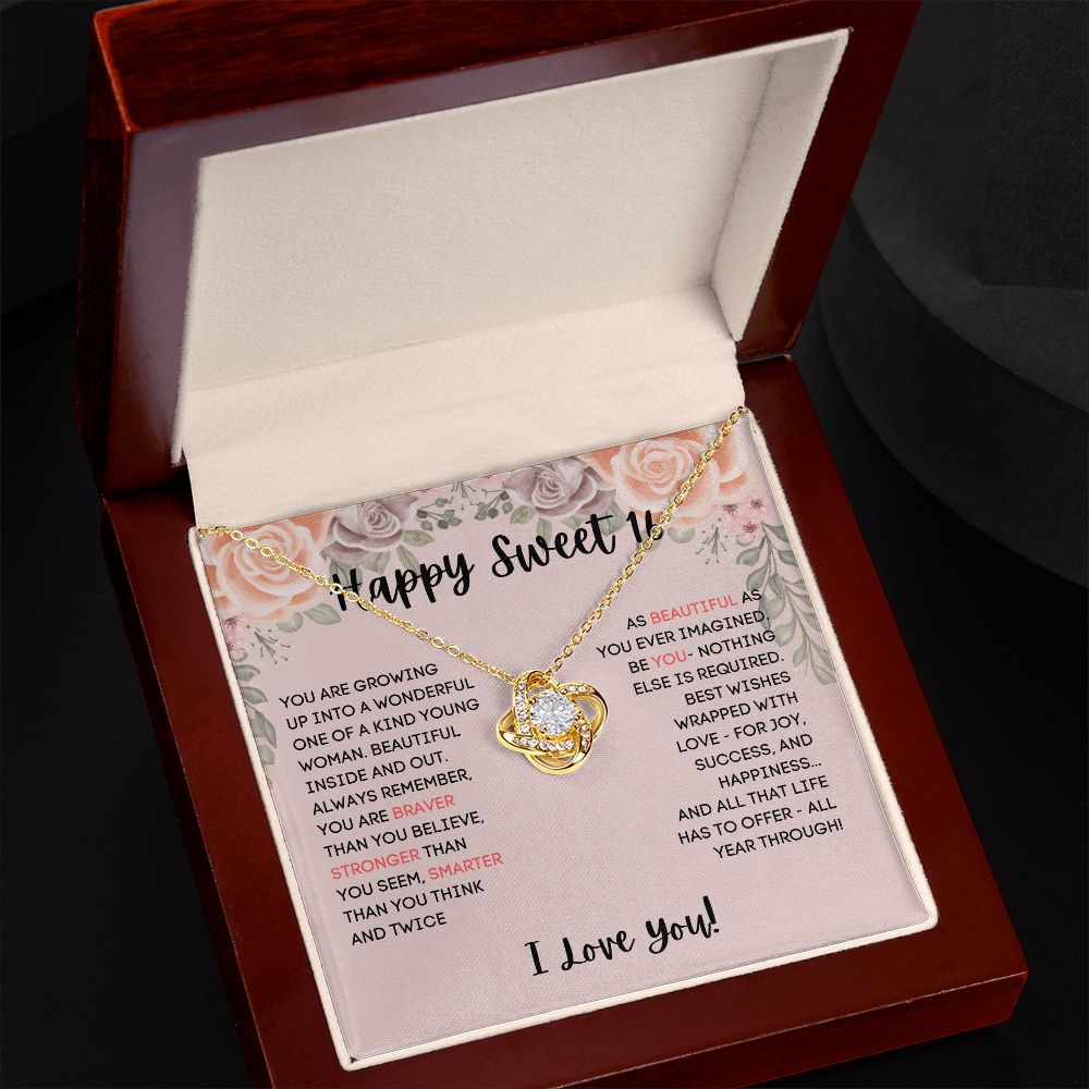 Sweet 16 Necklace - Celebrate Her Milestone Birthday with a Beautiful Gift, Love Knot, 16th Birthday Gift For Her, 16th Birthday Gift 210202