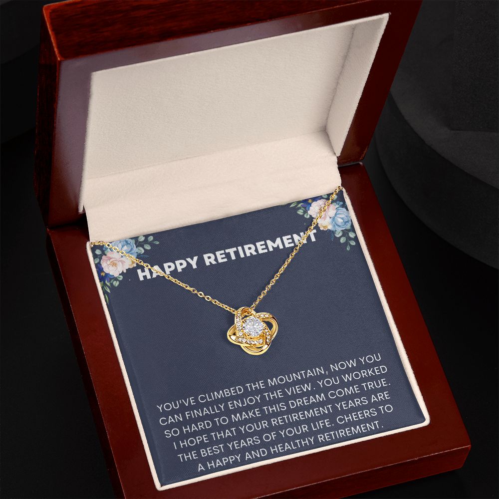 "Retire in style with our elegant retirement gifts for women necklace - the perfect way to commemorate a lifetime of achievements"
