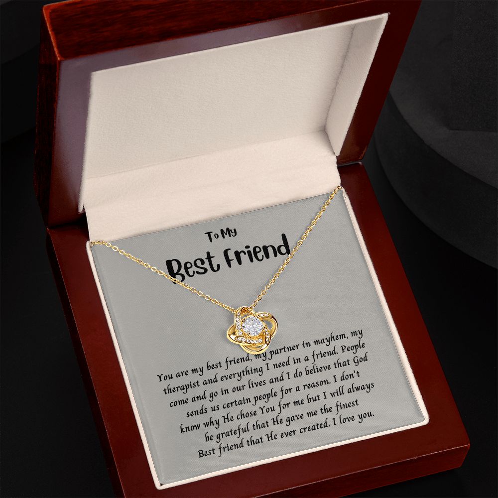 Forever Friends - To My Best Friend Love Knot Necklaces for Women with Message Card 200207