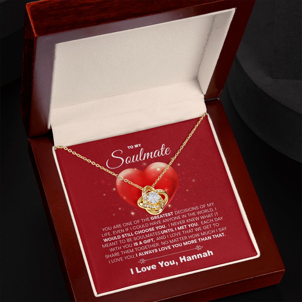 Soulmate Necklace Gift With Hearts Poem Message Card, Soulmate, Gifts For Soulmate, Soulmate Birthday, Soulmate Anniversary, Girlfriend Gift JWSN110924 (Hannah)