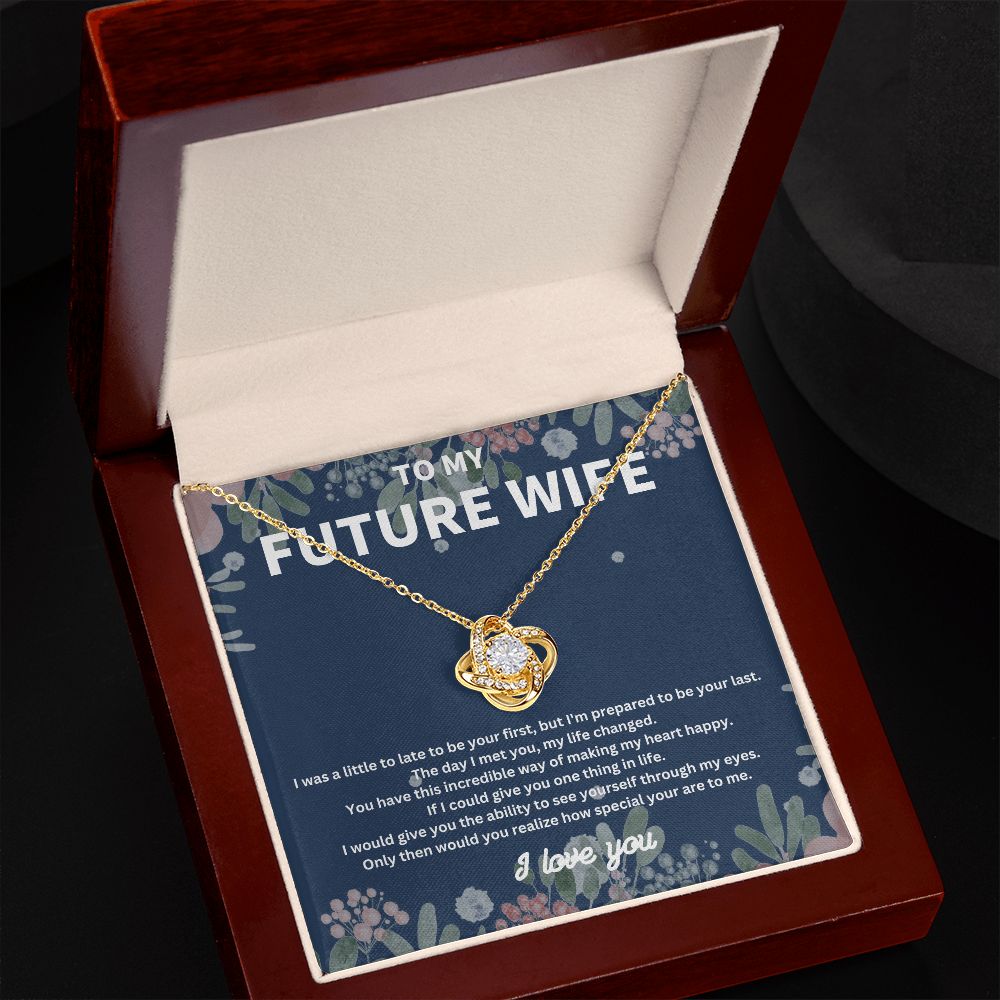 "Unique Future Wife Necklace - Thoughtful Fiancé Gift for Her | To My Beautiful Future Wife Message Card Included"