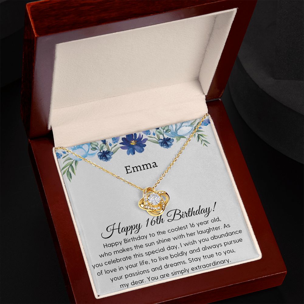 Sweet 16 Necklace - Celebrate Her Milestone Birthday with a Beautiful Gift, Love Knot, 16th Birthday Gift For Her, 16th Birthday Gift 210204