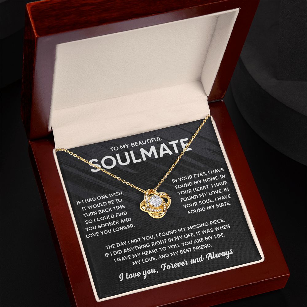 JWSHINEE To My Soulmate Necklace For Women 14K White Gold Plated Elegant Water Drop Gifts For Her