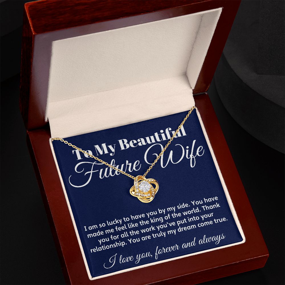 To My Future Wife Love Knot Necklace - Soulmate Necklaces For Women, Engagement Gift for Girlfriend Soulmate Jewelry Womens Jewelry Gifts Romantic Gifts For Her