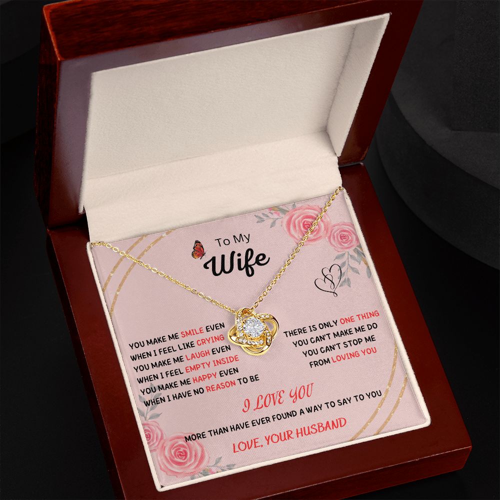 Forever and Always - To My Beautiful Wife with Love Knot Necklace and Romantic Message for Special Occasions 200204