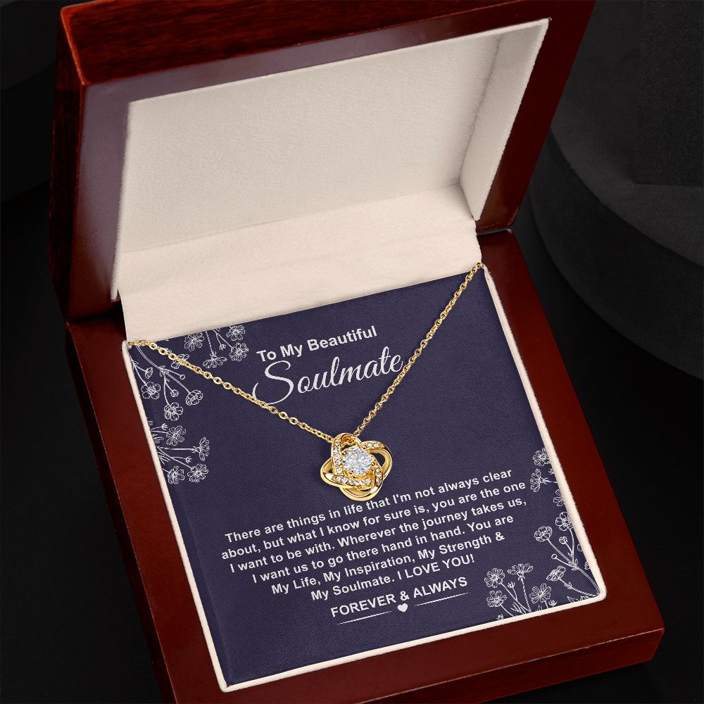 To My Beautiful Soulmate Silver Love Knot Necklace ##gift19121 B0BQJPJX69