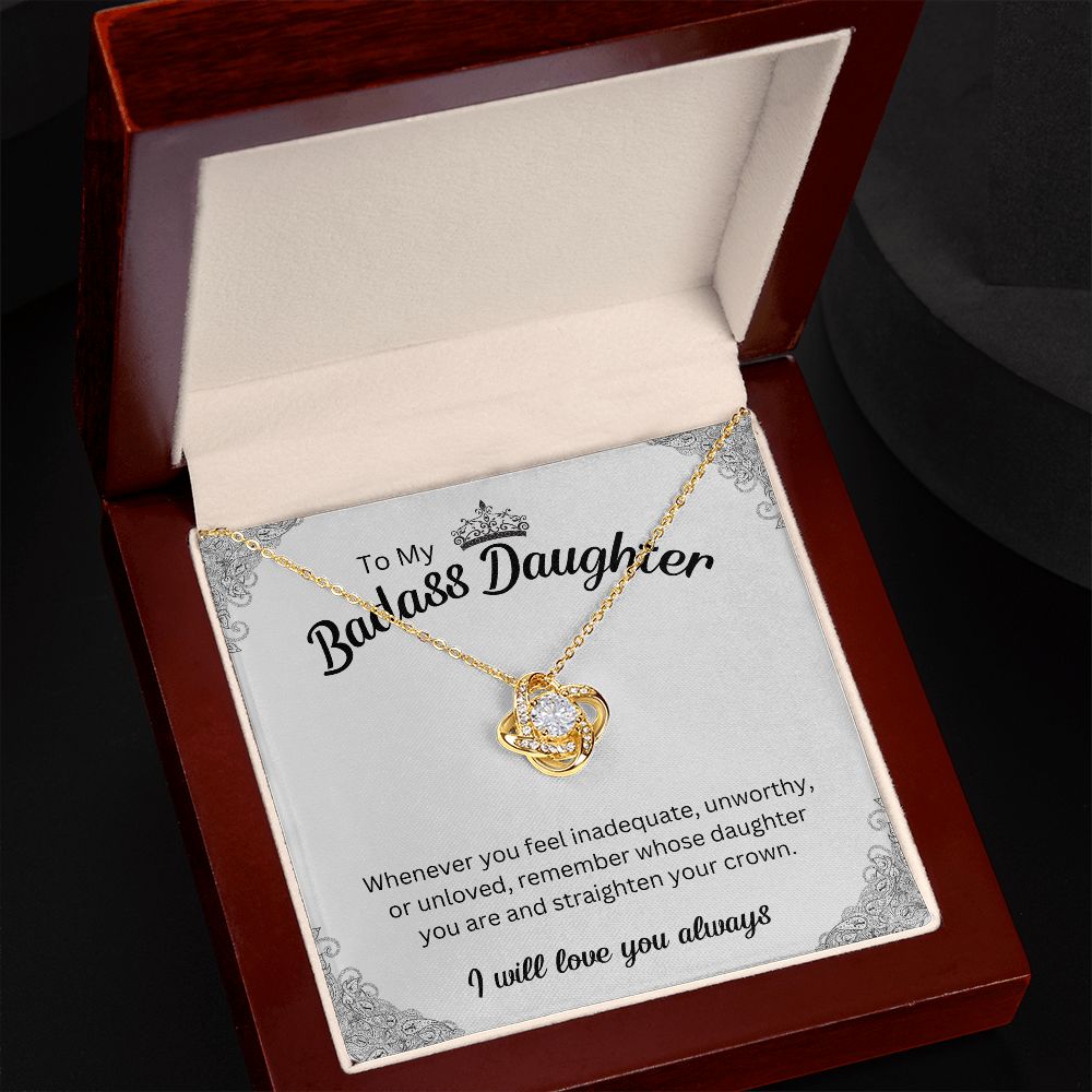 To My Badass Daughter Necklace - Inspirational Pendant for Girls,  Badass Daughter Gift, Badass Daughter Jewelry,  Daughter Gift From Mom or Dad  SNJW23-230211