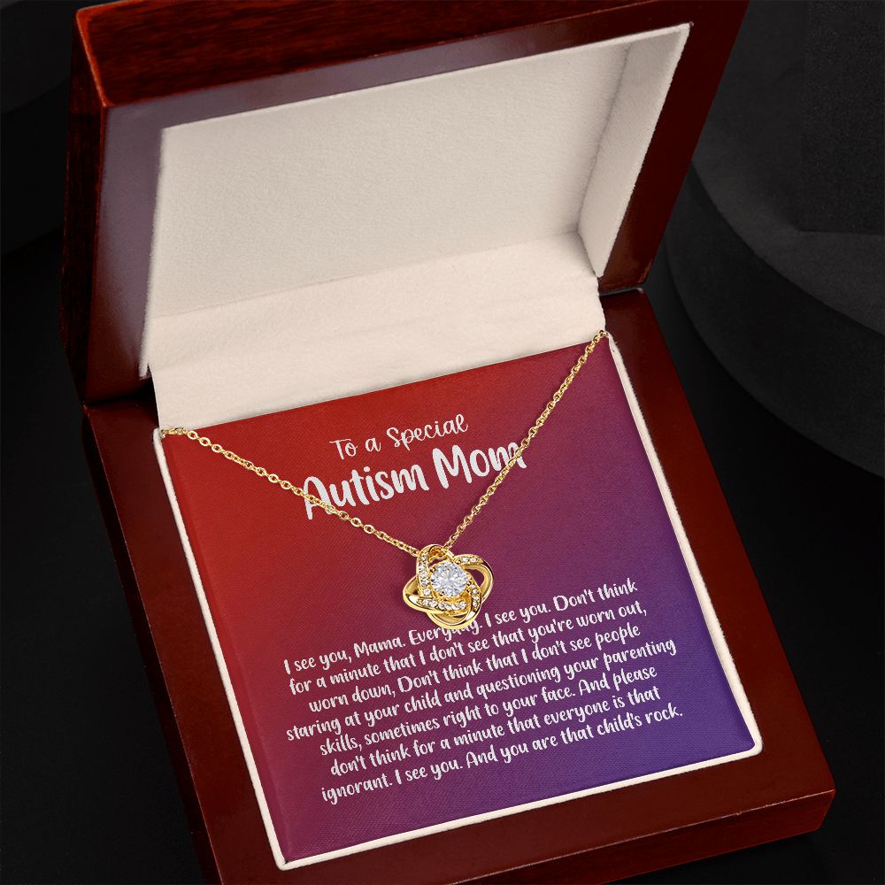 The Love Knot Necklace Autism Mom Gift, I See You, You Rock, Autism Mom Life AA-RMZS-37U9 B09QG36CRF