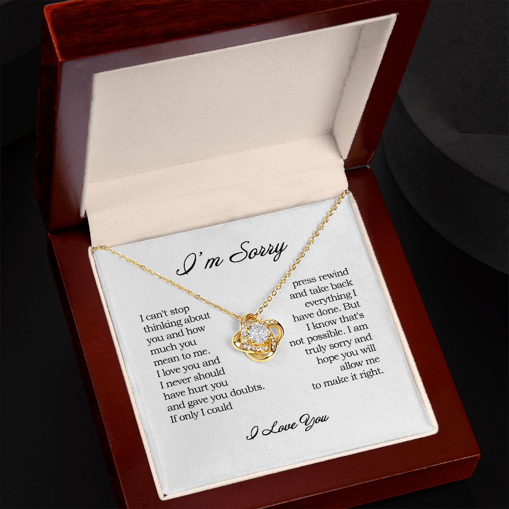 Apology Gift for Her, Love Knot Necklace, I'm Sorry Card, Forgiveness Gift, I'm Sorry Gift For Wife / Girlfriend, Gift To Say I am Sorry JWSN110626 B0BLLY9G74