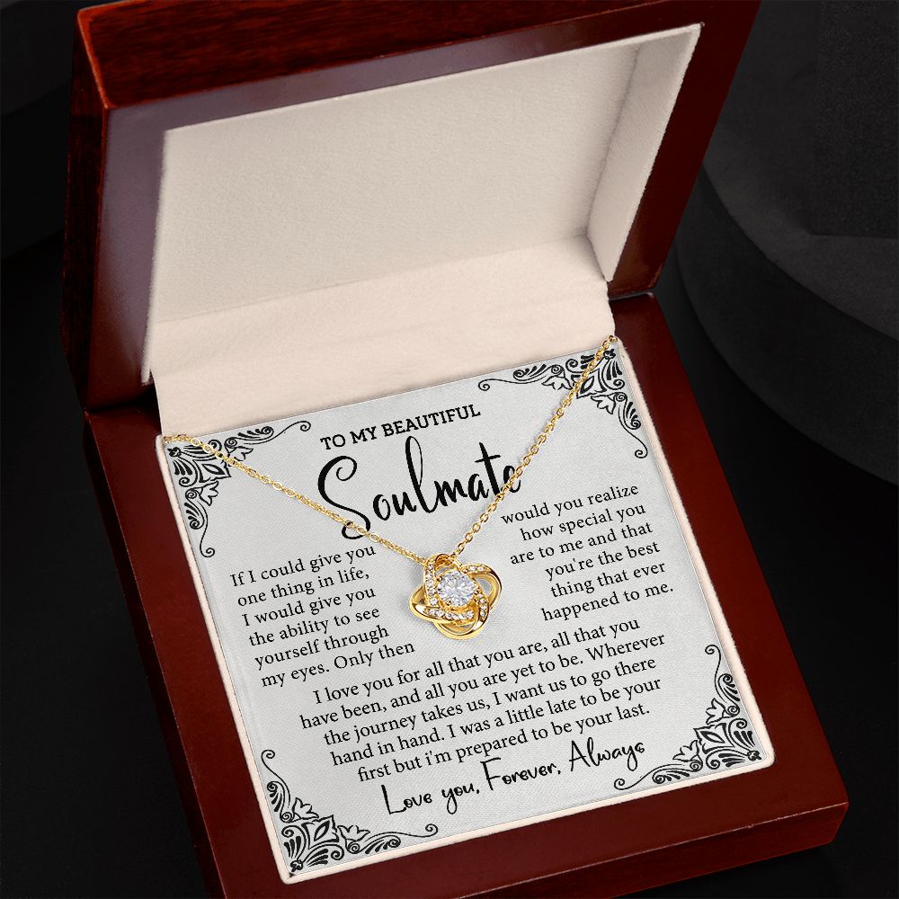 To My Soulmate Necklace, Love Knot Necklace B0BSVBVJ57