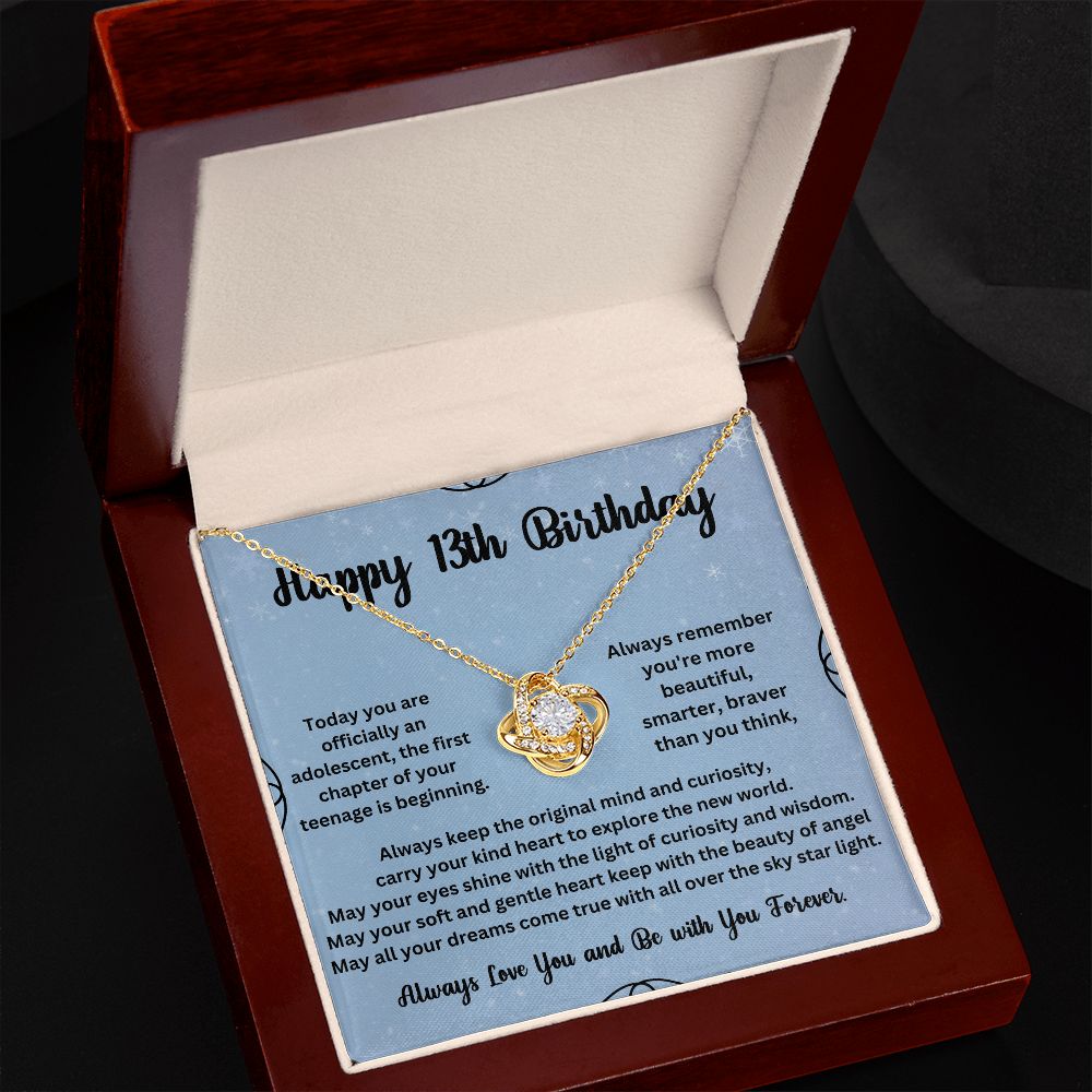Personalized Birthday Necklace for Girls - 13th Birthday Gift with Message Card -  Special Gift