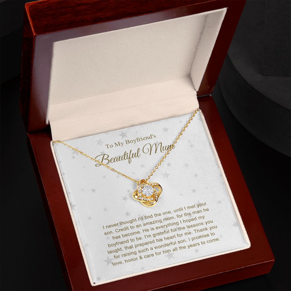 To my Boyfriend's Mum Lovely Knot Necklace B0BNXJBZY4