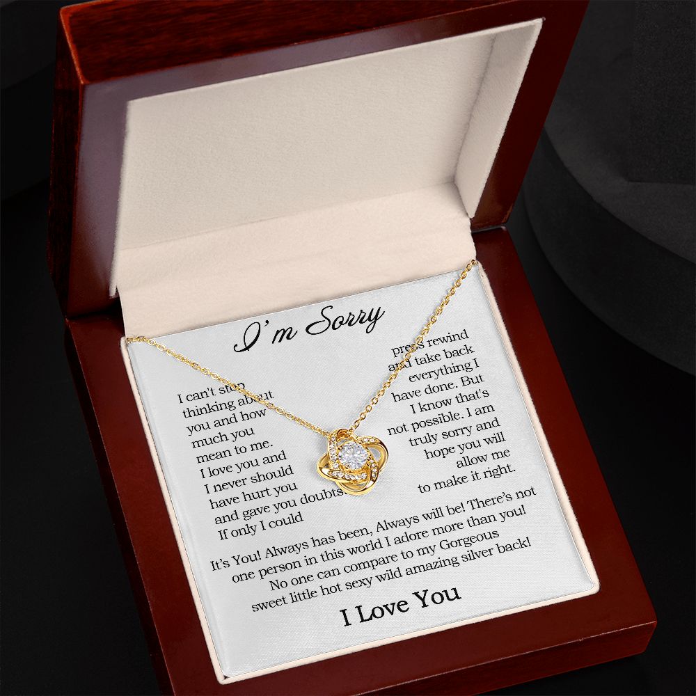 Apology Gift for Her, Love Knot Necklace, I'm Sorry Card, Forgiveness Gift, I'm Sorry Gift For Wife / Girlfriend, Gift To Say I am Sorry JWSN110626 (Custom 1312))