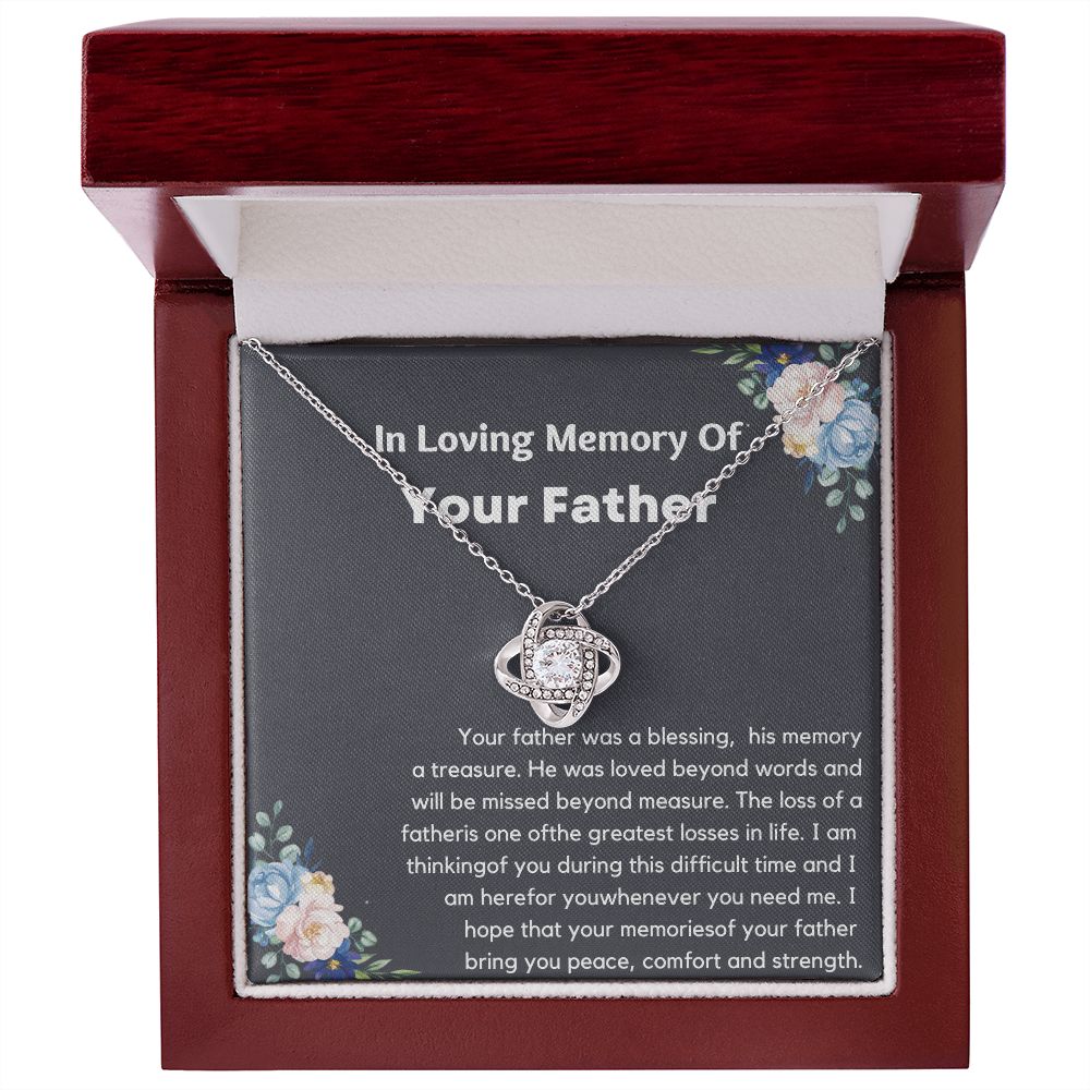 Remembering Dad - Sympathy Necklace for Loss of Father, Memorial Gift for Daughter or Son