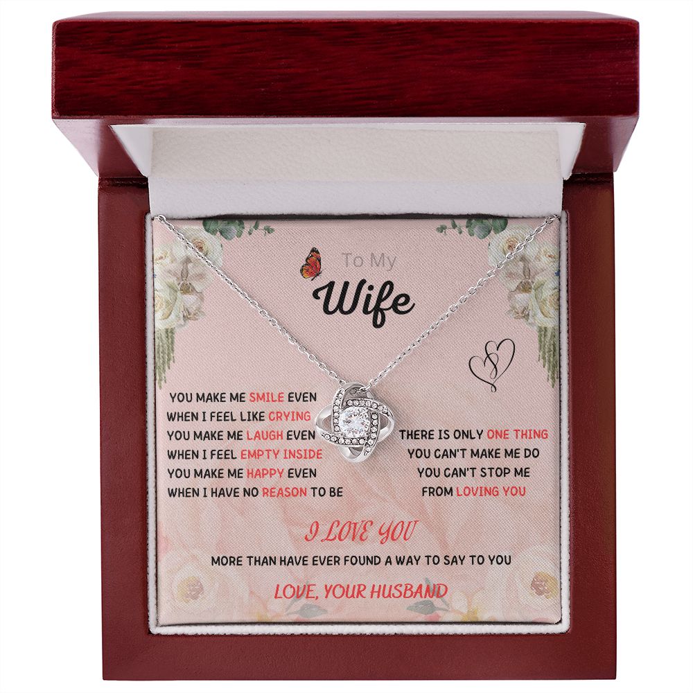 Forever and Always - To My Beautiful Wife with Love Knot Necklace and Romantic Message for Special Occasions 200206
