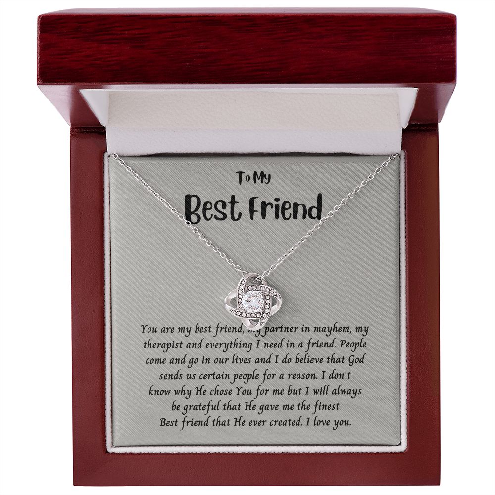Forever Friends - To My Best Friend Love Knot Necklaces for Women with Message Card 200207