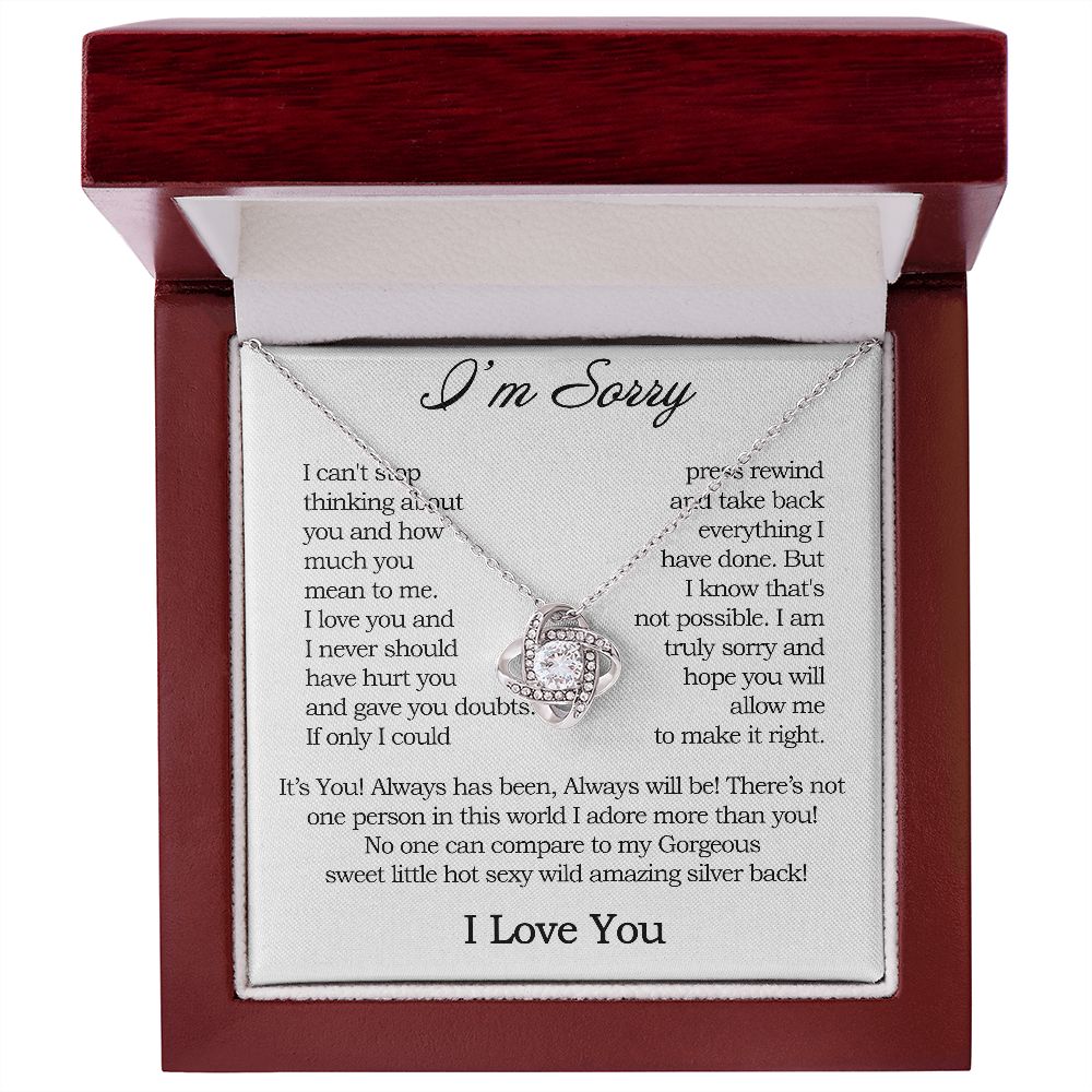 Apology Gift for Her, Love Knot Necklace, I'm Sorry Card, Forgiveness Gift, I'm Sorry Gift For Wife / Girlfriend, Gift To Say I am Sorry JWSN110626 (Custom 1312))