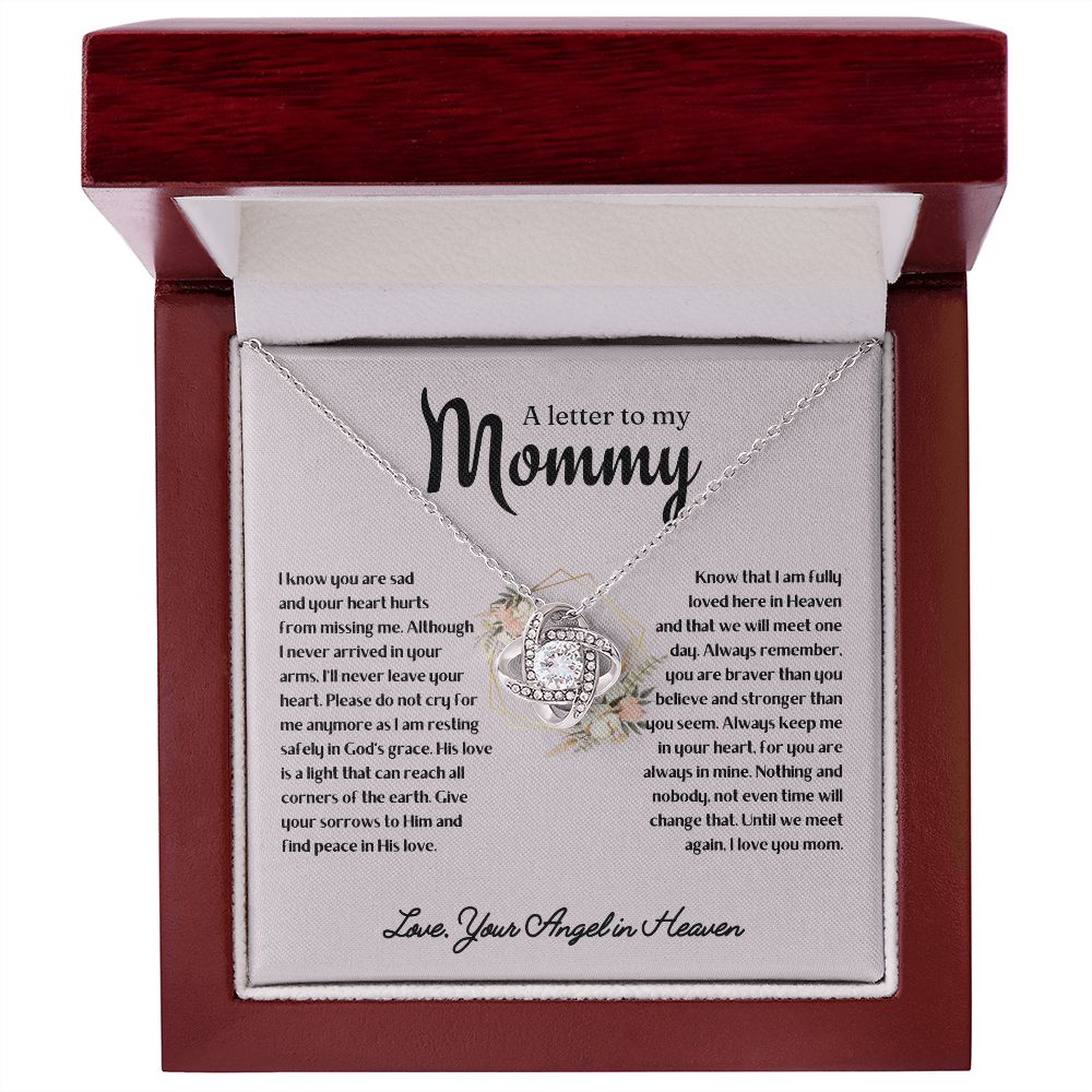 Miscarriage Remembrance Necklace, A letter to mommy - Sympathy Gift for Mother After Losing Baby Angel,  Baby Loss Gift, Infant Loss Gifts, Loss Of Baby Necklace SNJW23-230202