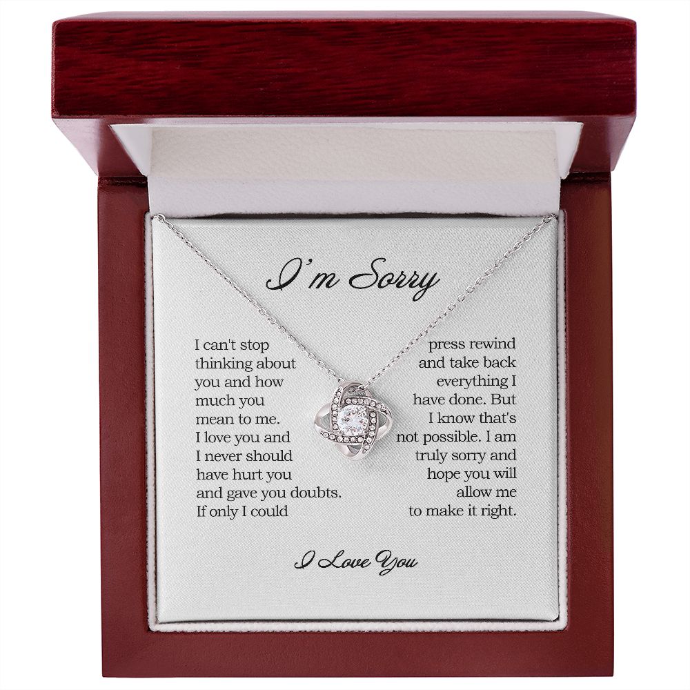 Apology Gift for Her, Love Knot Necklace, I'm Sorry Card, Forgiveness Gift, I'm Sorry Gift For Wife / Girlfriend, Gift To Say I am Sorry JWSN110626 B0BLLY9G74