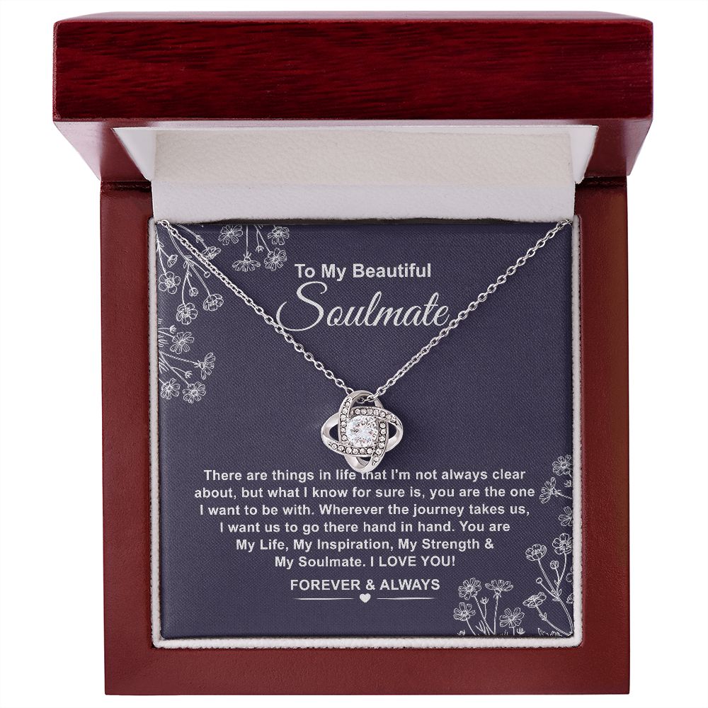 To My Beautiful Soulmate Silver Love Knot Necklace ##gift19121 B0BQJPJX69