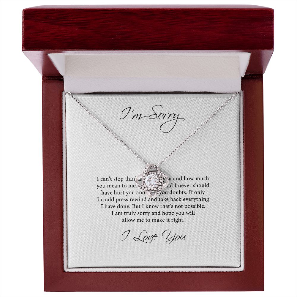I'm Sorry Gift, Love Knot Necklace, Forgiveness Gift, Girlfriend Wife Apology Gift JWSN110643 B0BLLZ3Z6V