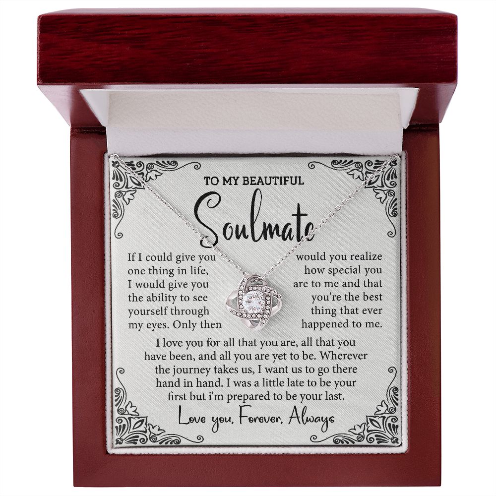 To My Soulmate Necklace, Love Knot Necklace B0BSVBVJ57