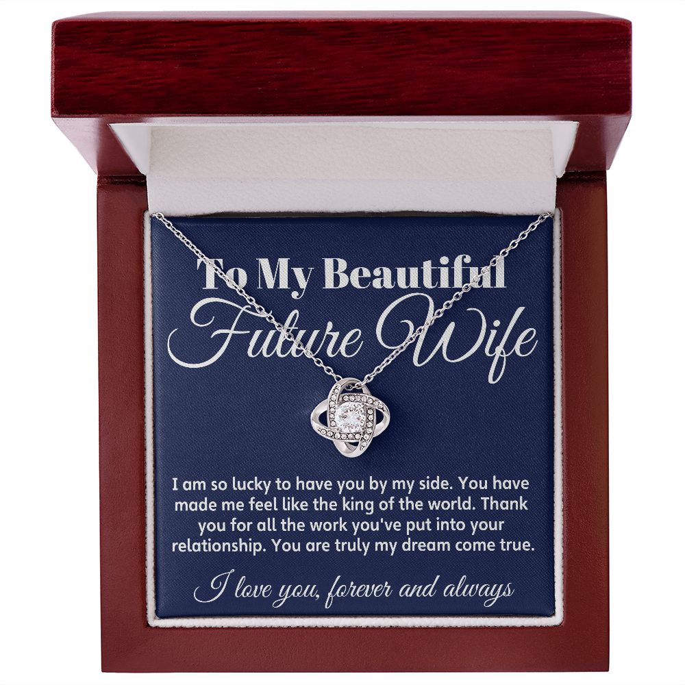 To My Future Wife Love Knot Necklace - Soulmate Necklaces For Women, Engagement Gift for Girlfriend Soulmate Jewelry Womens Jewelry Gifts Romantic Gifts For Her
