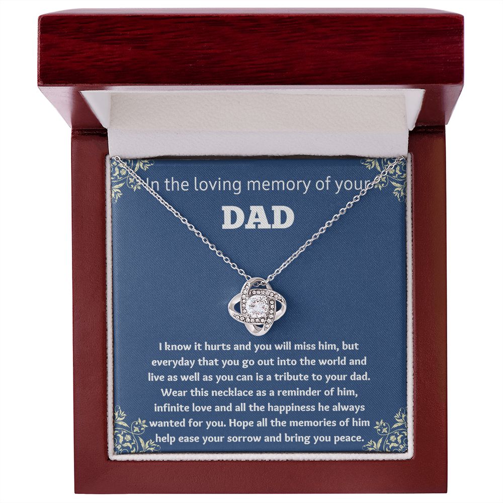 Loss of Dad Memorial Necklace - Sympathy Gift for Grieving Family Members