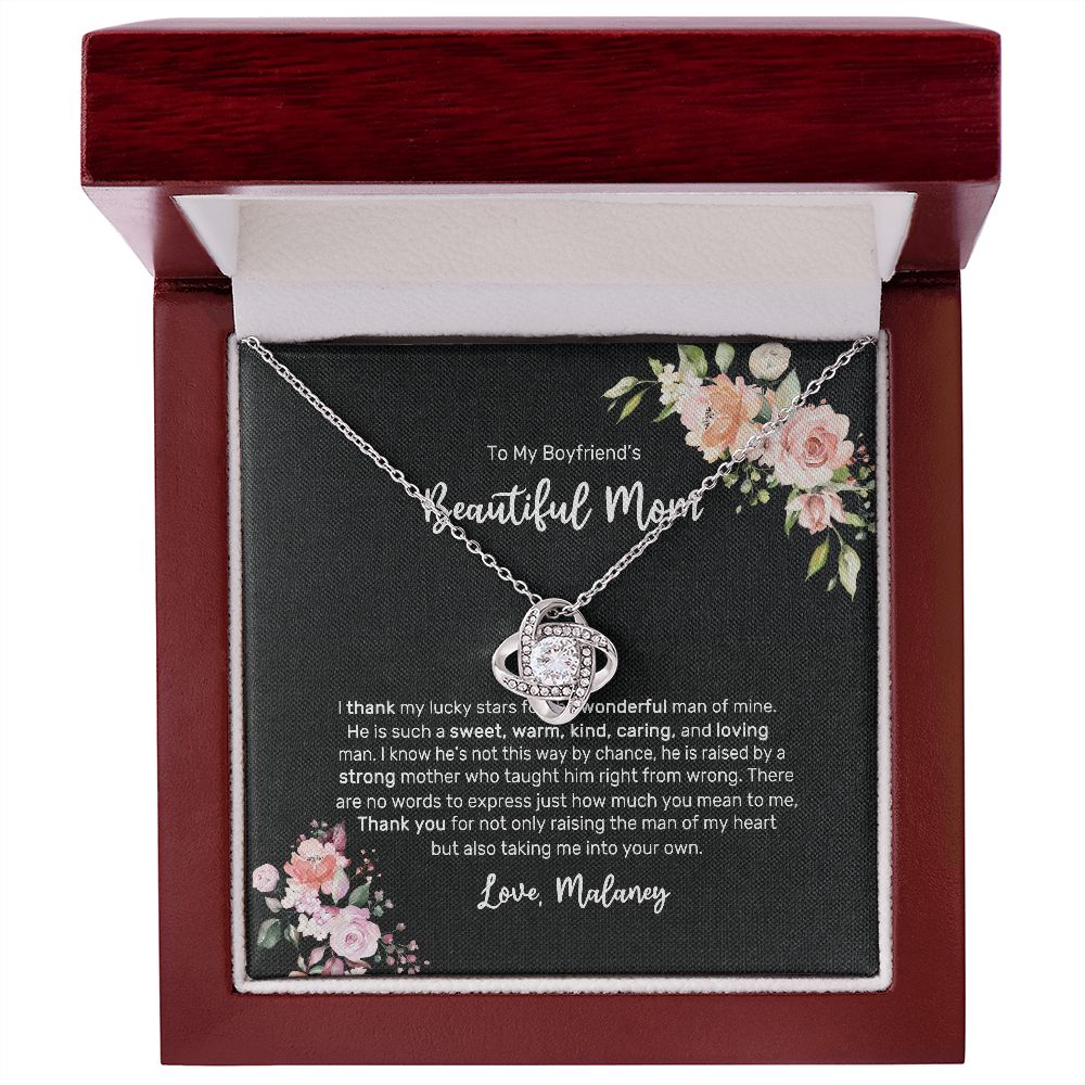 Boyfriend Mom Necklace,Gift for Boyfriend Mother,Birthday Gift,Christmas Gift,Mothers Day Gift for Boyfriends Mom Message Card tt2411 (Malaney)
