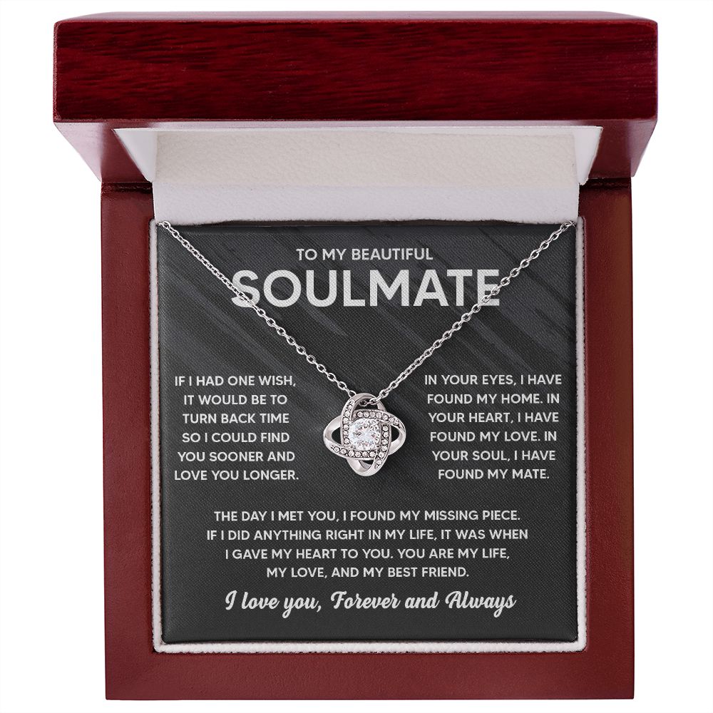 JWSHINEE To My Soulmate Necklace For Women 14K White Gold Plated Elegant Water Drop Gifts For Her