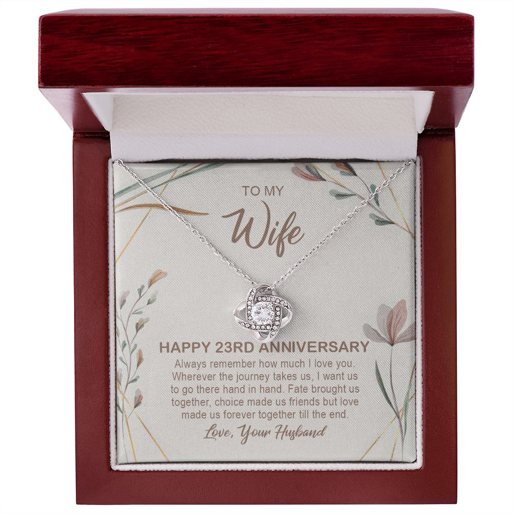 23rd Wedding Anniversary Wife Gift – 23rd Anniversary Love Knot Necklace Gift For Wife