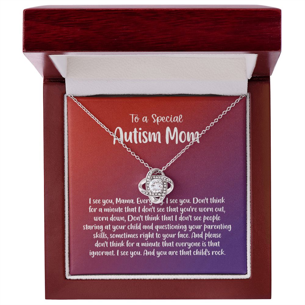 The Love Knot Necklace Autism Mom Gift, I See You, You Rock, Autism Mom Life AA-RMZS-37U9 B09QG36CRF