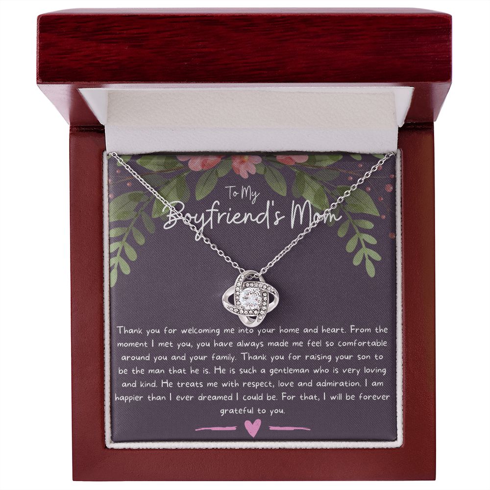 To My Boyfriend's Mom Necklace - Meaningful Boyfriend Mom Gift for Mother's Day and Beyond - The Perfect Necklace for Your Boyfriend's Mom