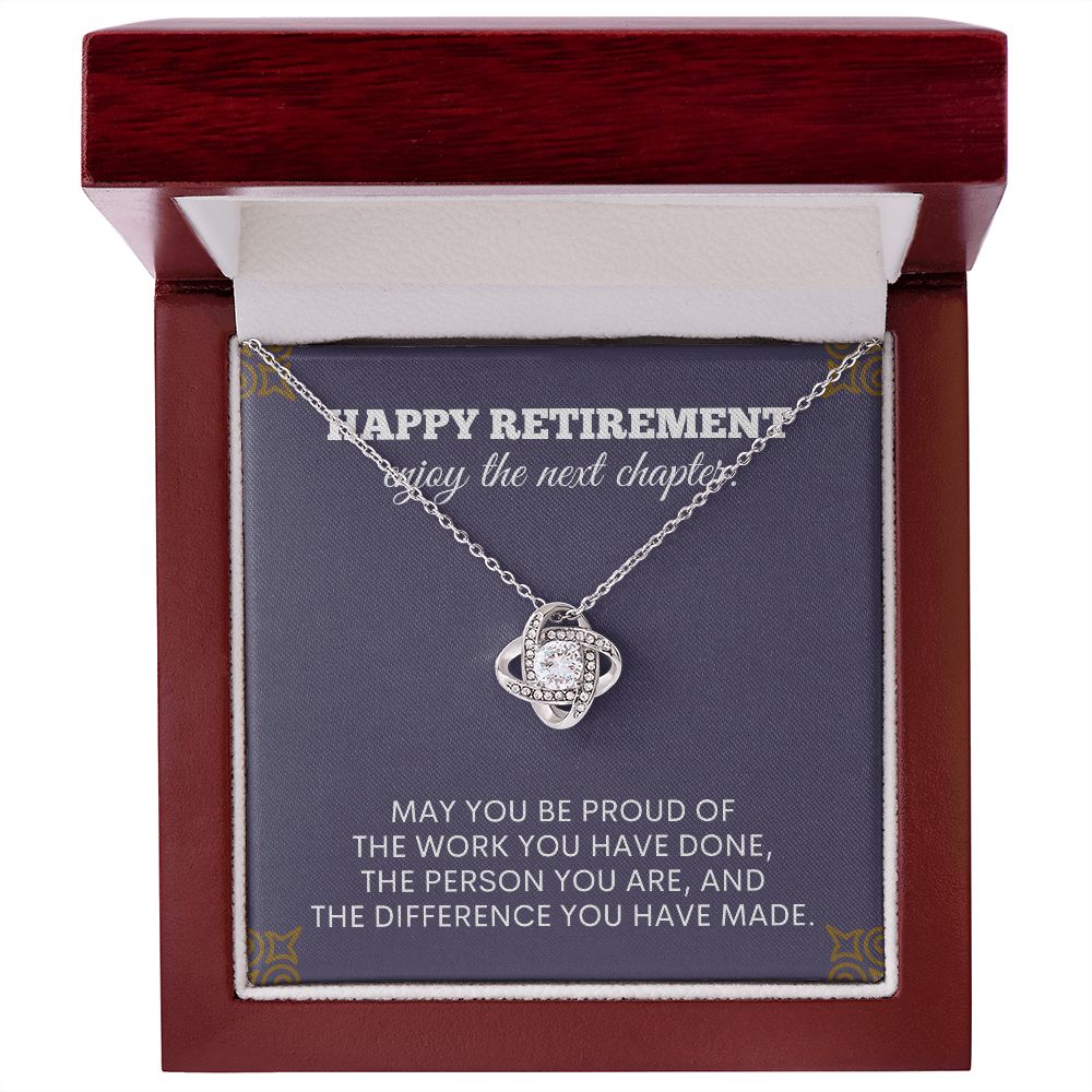 "Retire in style with our elegant retirement gifts for women necklace - the perfect way to commemorate a lifetime of achievements"