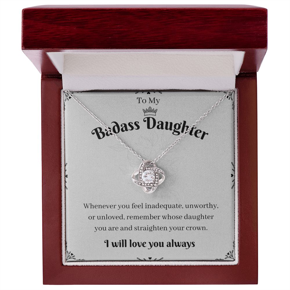 To My Badass Daughter Necklace - Unique and Inspiring Gift for Girls, Badass Daughter Gift, Badass Daughter Jewelry,  Daughter Gift From Mom or Dad SNJW23-230218