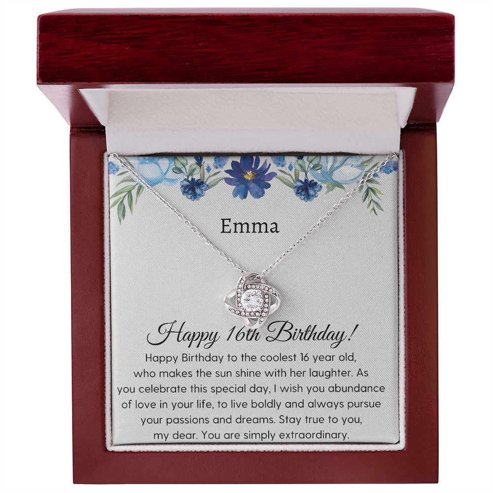 Sweet 16 Necklace - Celebrate Her Milestone Birthday with a Beautiful Gift, Love Knot, 16th Birthday Gift For Her, 16th Birthday Gift 210204