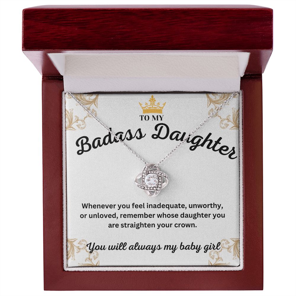 To My Badass Daughter Necklace - "You Will Always Be My Baby" Necklace - A Heartfelt Gift for Your Daughter