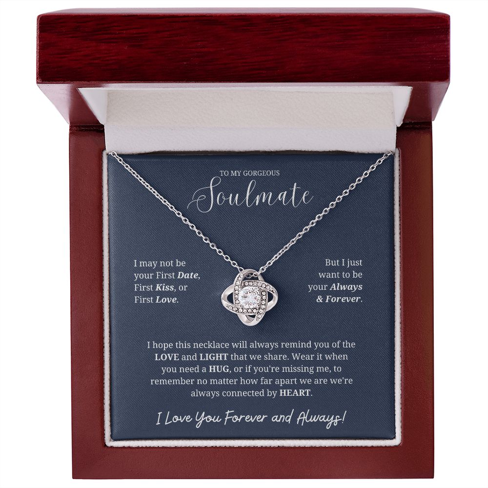 To My Soulmate Necklace for Women: A Beautiful Reminder of Your Love, Gifts For Soulmate, Soulmate Birthday, Soulmate Anniversary, Girlfriend Gift, Love Knot Necklace for her SNJW23-270206