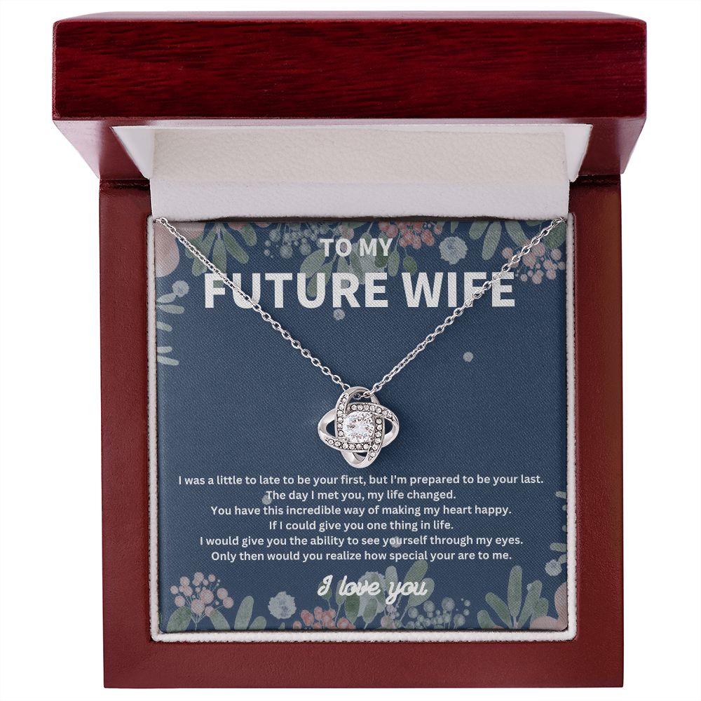 "Unique Future Wife Necklace - Thoughtful Fiancé Gift for Her | To My Beautiful Future Wife Message Card Included"