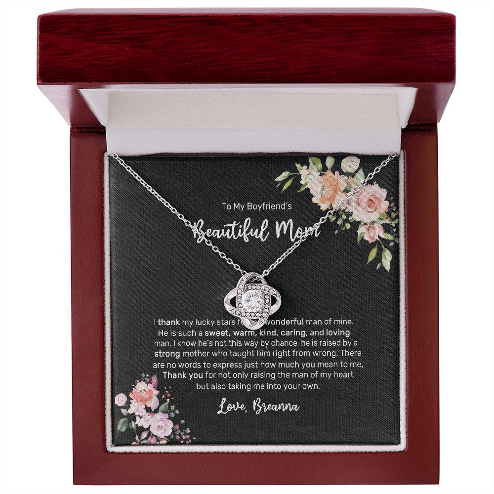 Boyfriend Mom Necklace,Gift for Boyfriend Mother,Birthday Gift,Christmas Gift,Mothers Day Gift for Boyfriends Mom Message Card tt2411 (Breanna)