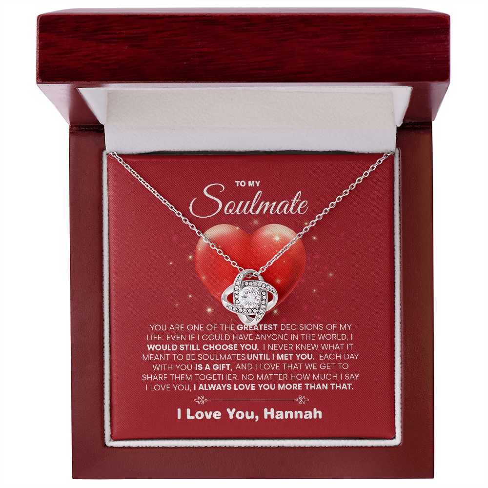 Soulmate Necklace Gift With Hearts Poem Message Card, Soulmate, Gifts For Soulmate, Soulmate Birthday, Soulmate Anniversary, Girlfriend Gift JWSN110924 (Hannah)