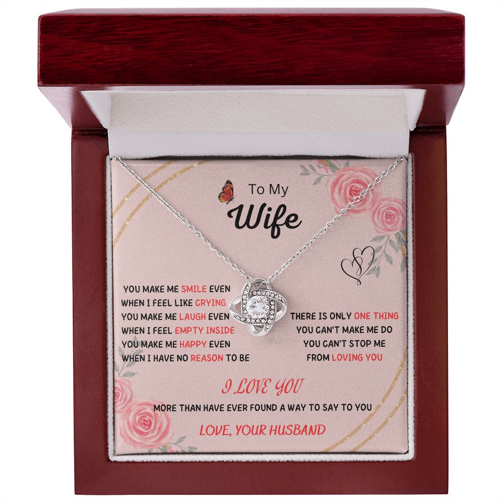 Forever and Always - To My Beautiful Wife with Love Knot Necklace and Romantic Message for Special Occasions 200204