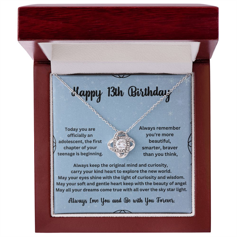 Personalized Birthday Necklace for Girls - 13th Birthday Gift with Message Card -  Special Gift